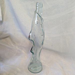 RARE Shark Bottle Glass Decanter 14 inches tall with cork